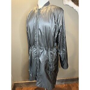 Athleta Summit Pimaloft Insulated Olive Green Mid Length Zip Size M Jacket